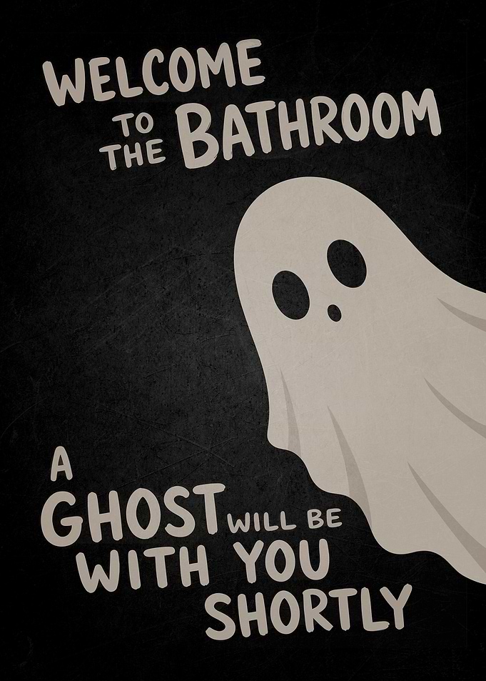 Funny Ghost Bathroom Sign