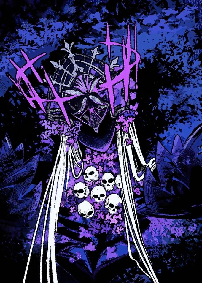 Dark Fantasy Skull and Flower Figure