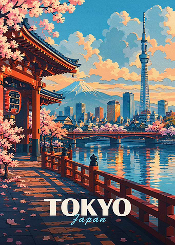 Tokyo Japan Travel Poster Art