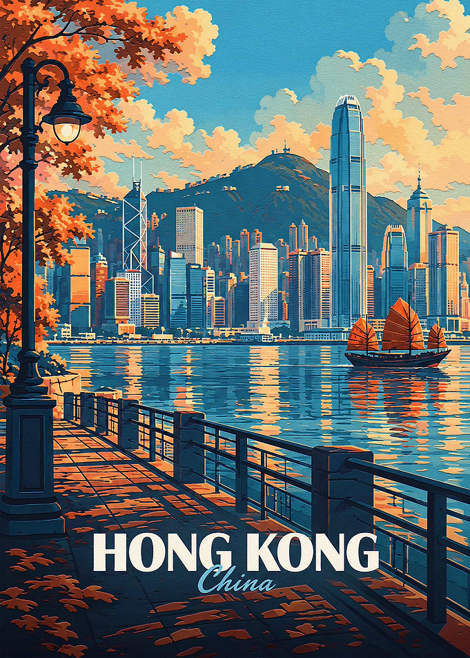 Vintage Hong Kong Travel Poster