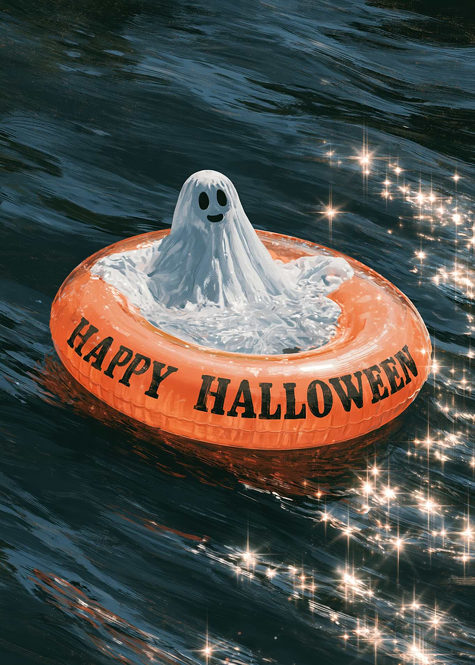 Ghost in Halloween Pool Float