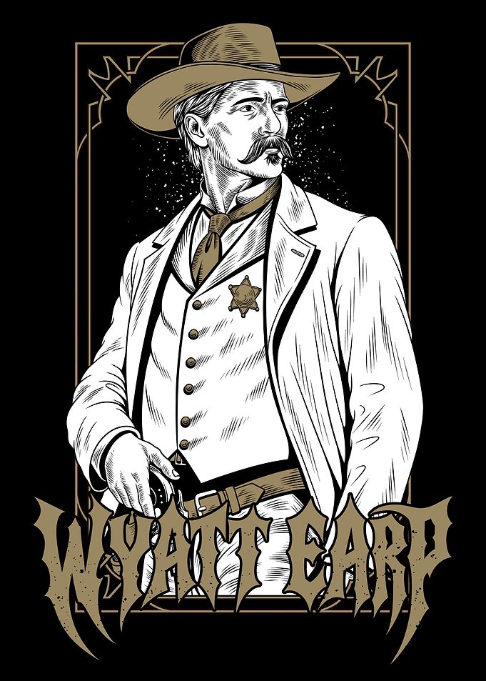 Wyatt Earp Western Lawman Illustration