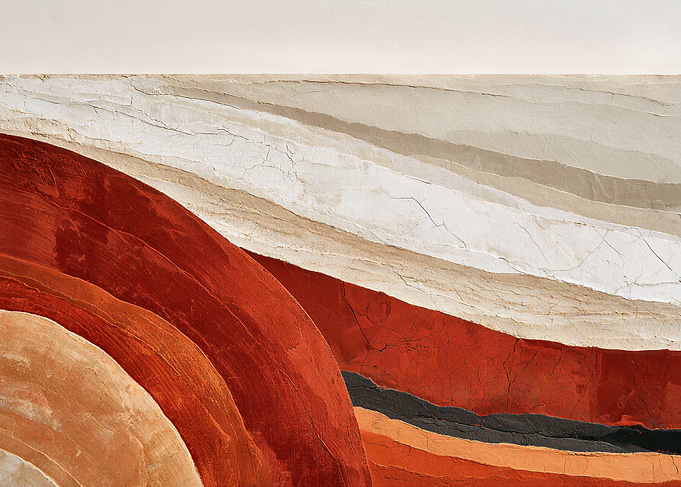Red Meridian - Abstract Earthy Toned Layered Landscape