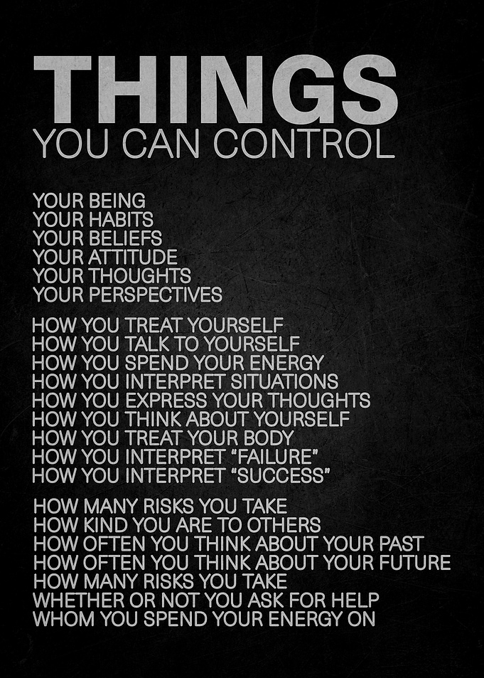 Things You Can Control Inspirational Poster
