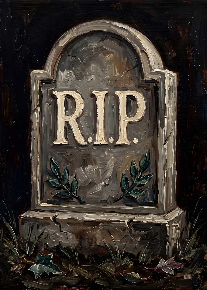 halloween Painting of a Gravestone