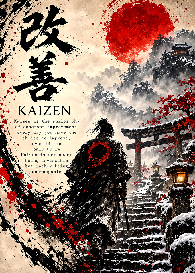 Kaizen Samurai Philosophy Poster