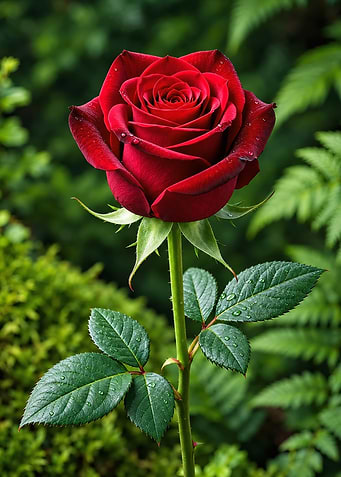 Single Vibrant Red Rose