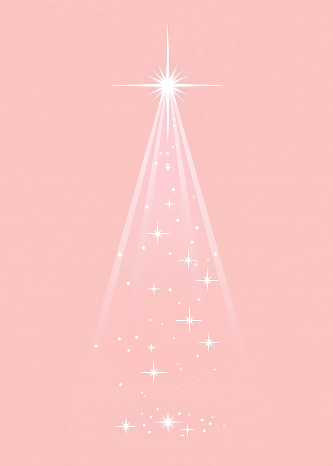 Minimalist Pink Christmas Tree Illustration
