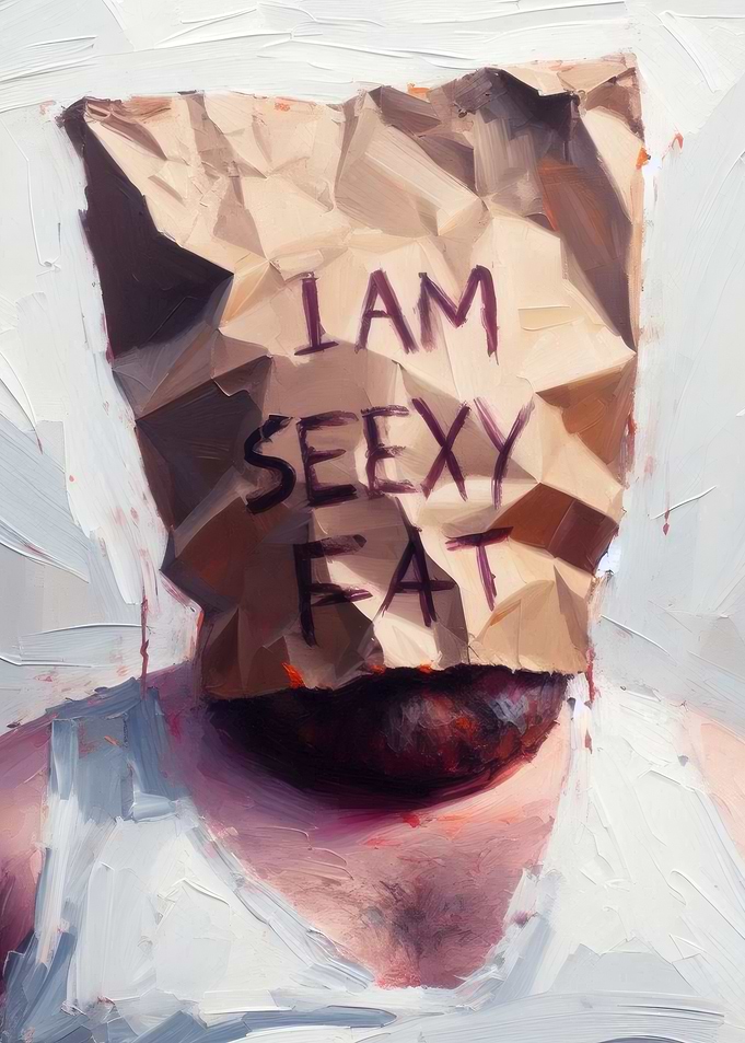 I Am Sexy Fat – Body Positivity Art, Empowerment Quote, Feminist Typography Poster