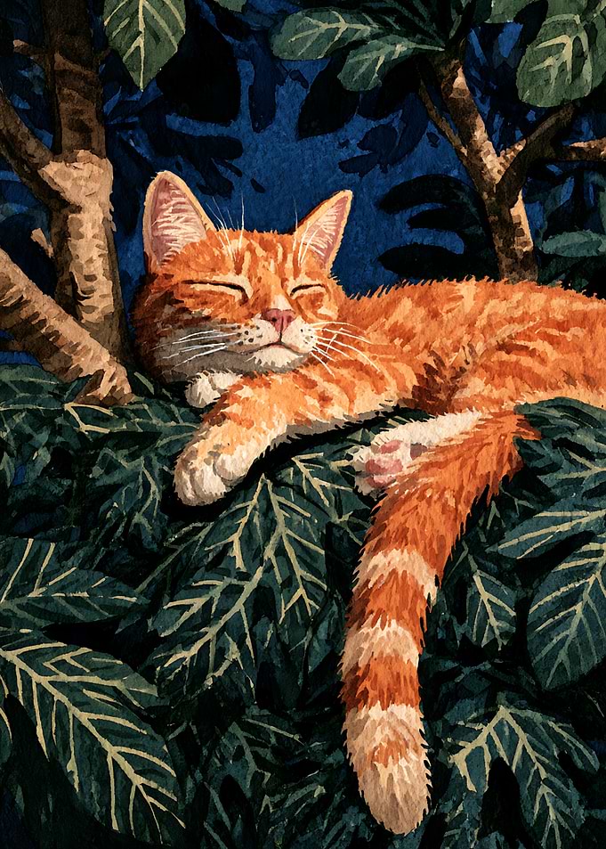Sleeping Orange Tabby Cat