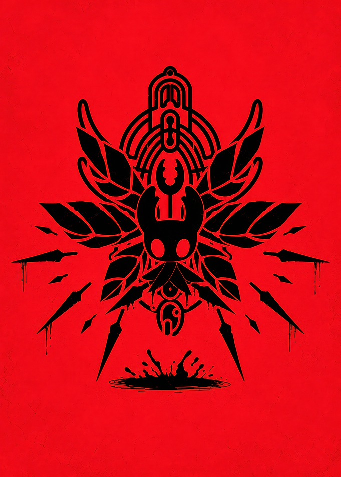 Hollow Knight Minimalist Red Poster