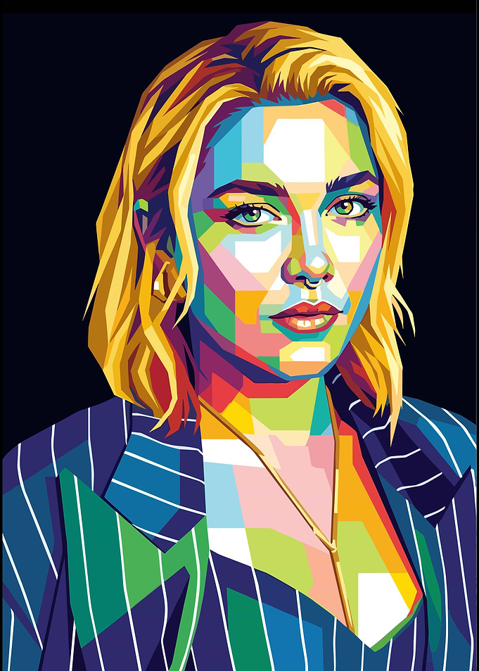 Florence Pugh WPAP Pop Art Portrait