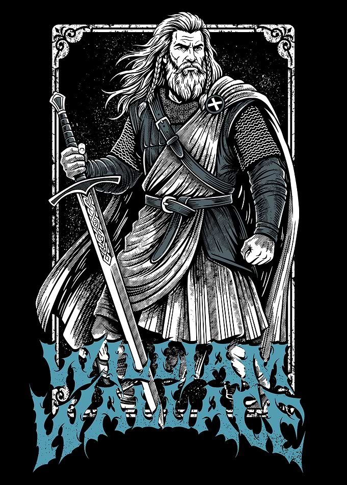 William Wallace Scottish Warrior Illustration
