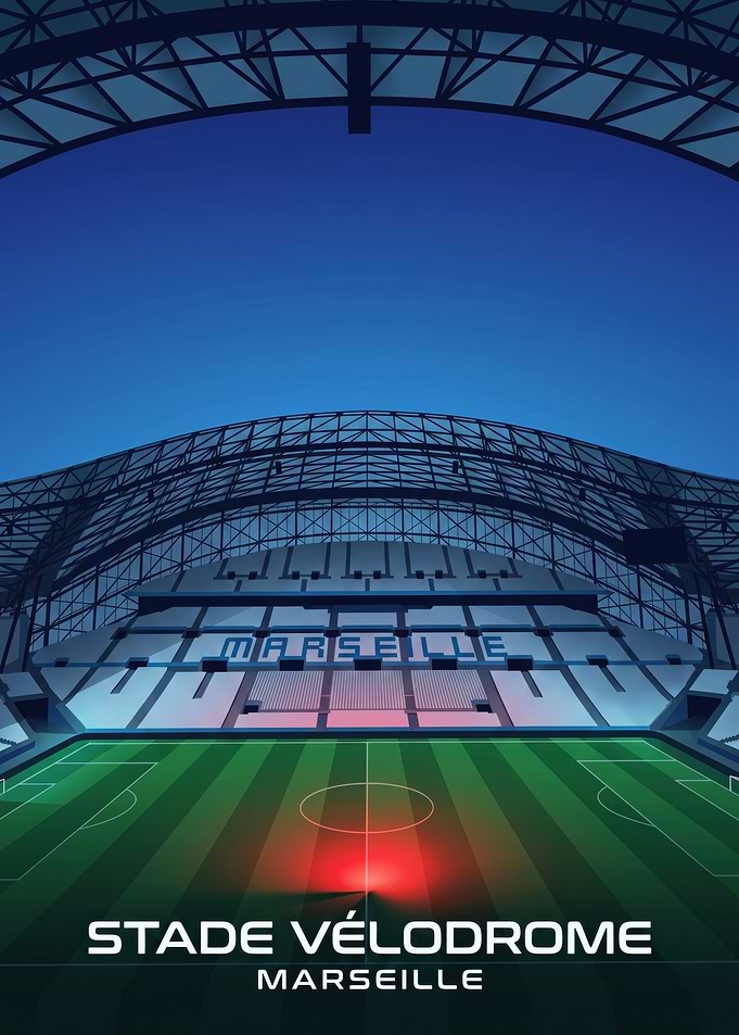 Stade Vélodrome Marseille Stadium Poster