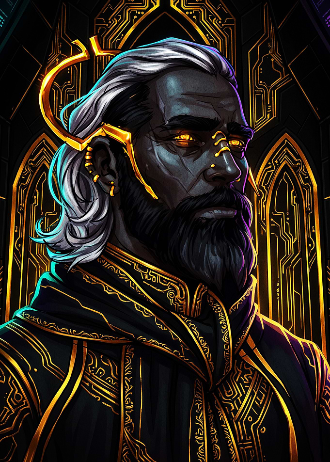 Cybernetic Fantasy King Portrait