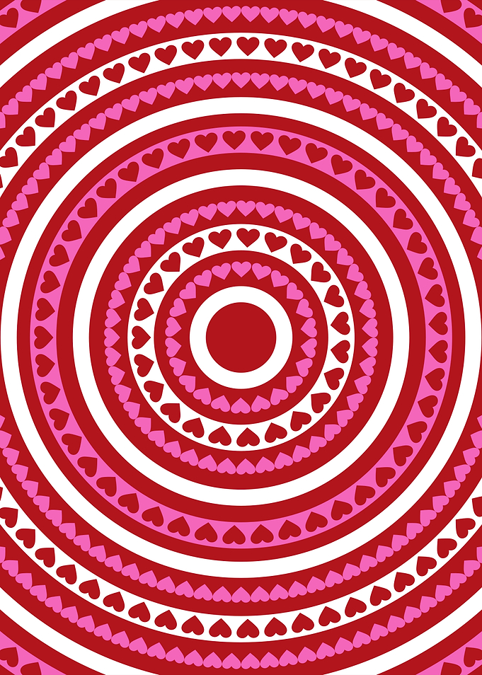 Concentric Heart Pattern Background
