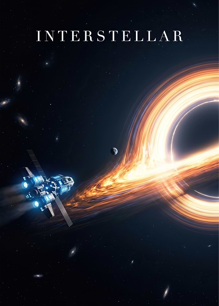 Interstellar Movie Poster with Black Hole