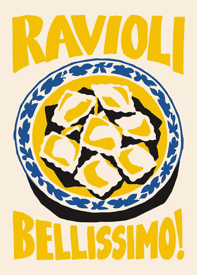Ravioli Bellissimo Italian Food Poster