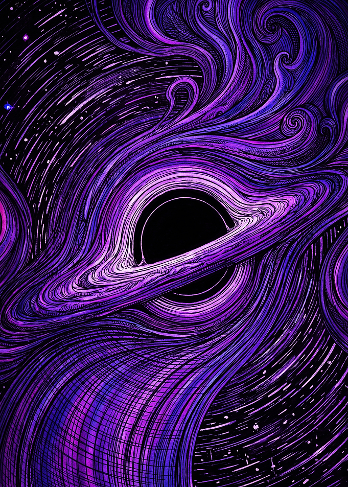 Purple Swirling Cosmic Black Hole