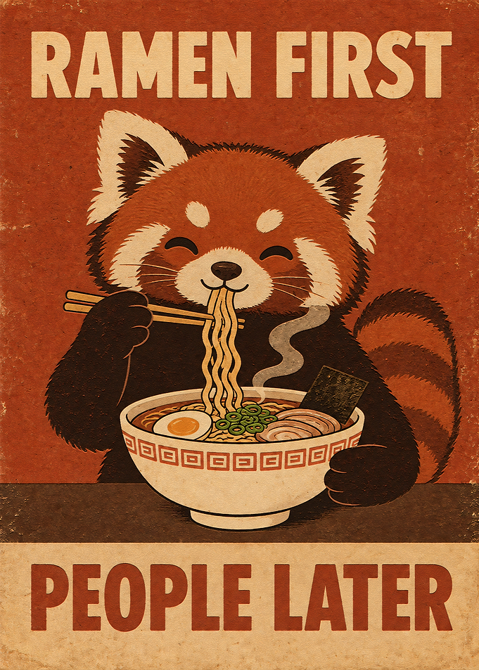 Ramen First People Later Red Panda