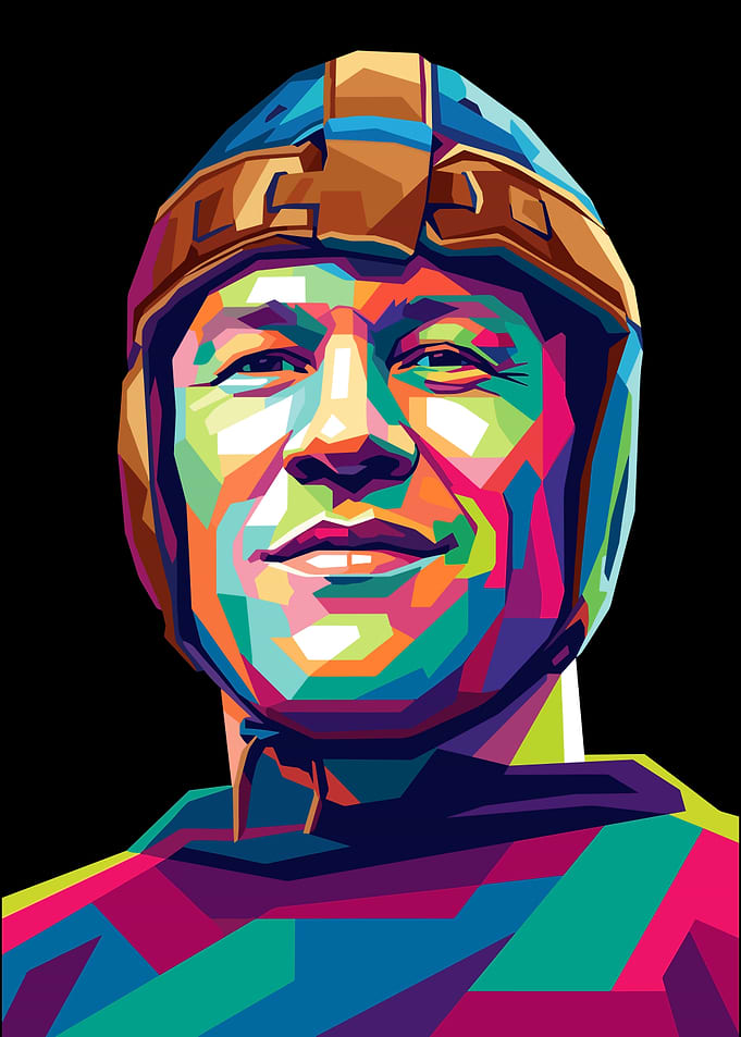 Colorful WPAP Portrait of Jim Thorpe