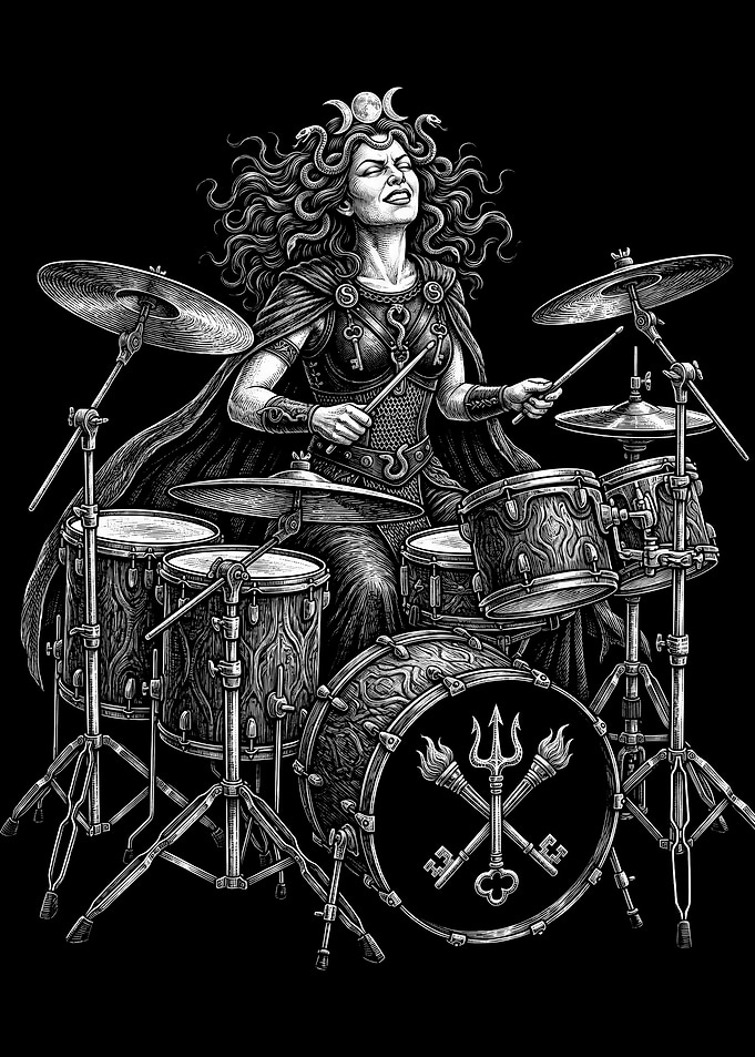 Hecate Drummer Gothic Illustration