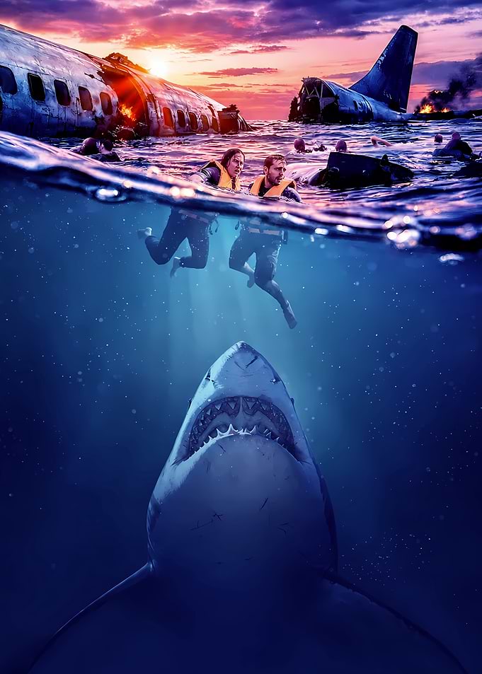 Shark Attack Plane Crash Movie Poster