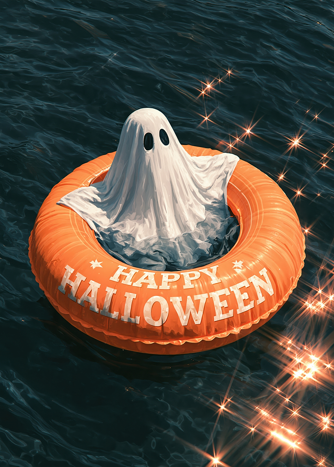 Ghost in Halloween Pool Float