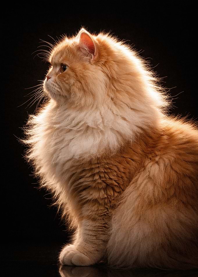 Majestic Fluffy Ginger Cat Portrait