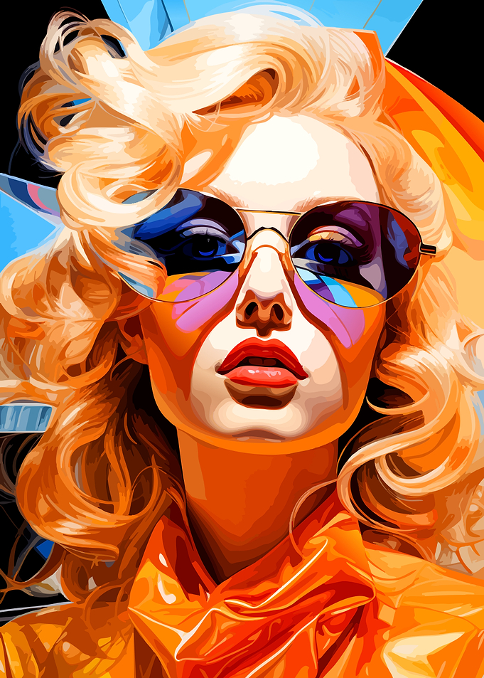 Vibrant Pop Art Portrait of Woman