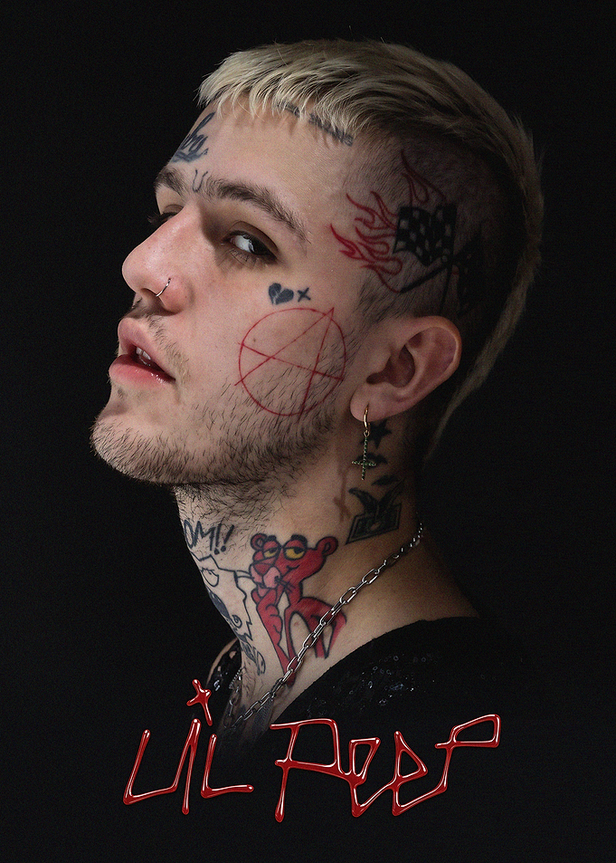 Lil Peep Portrait with Tattoos
