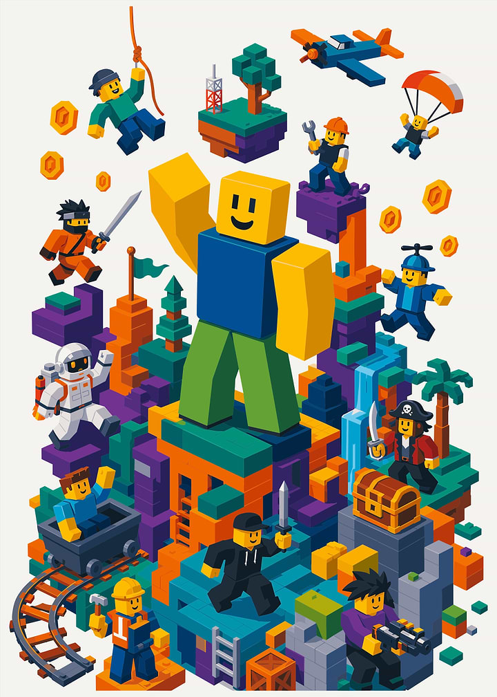 Roblox World Adventure Isometric Illustration