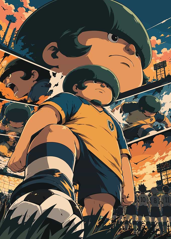 Inazuma Eleven Anime Soccer Player Poster
