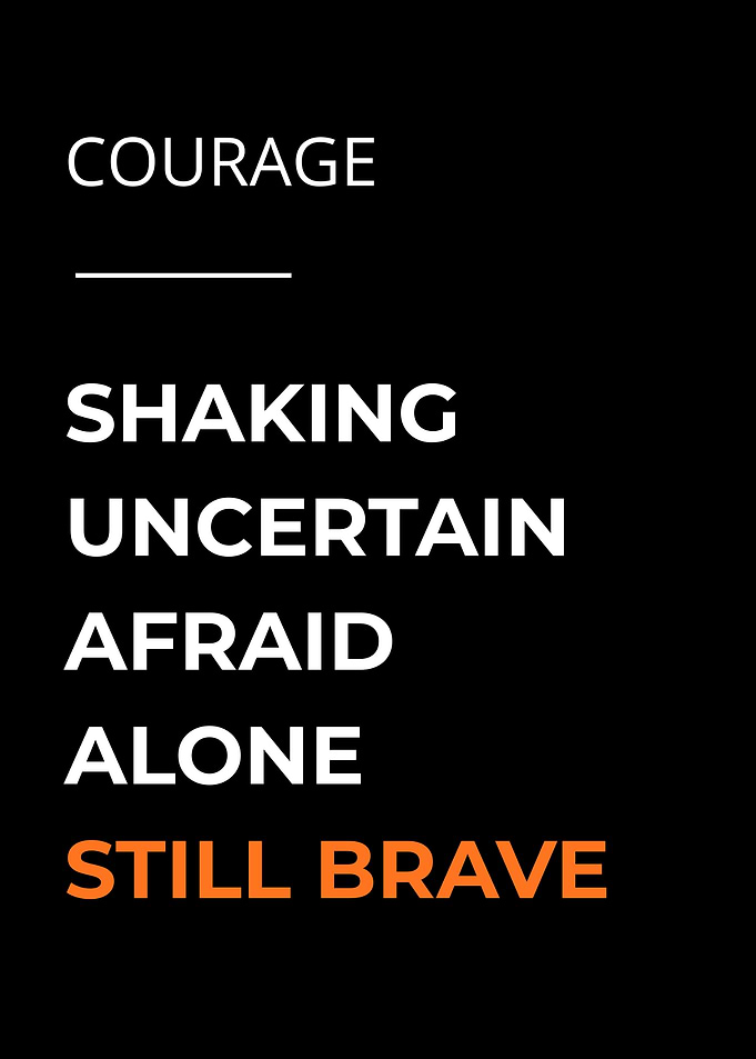 Courage Inspirational Text Art
