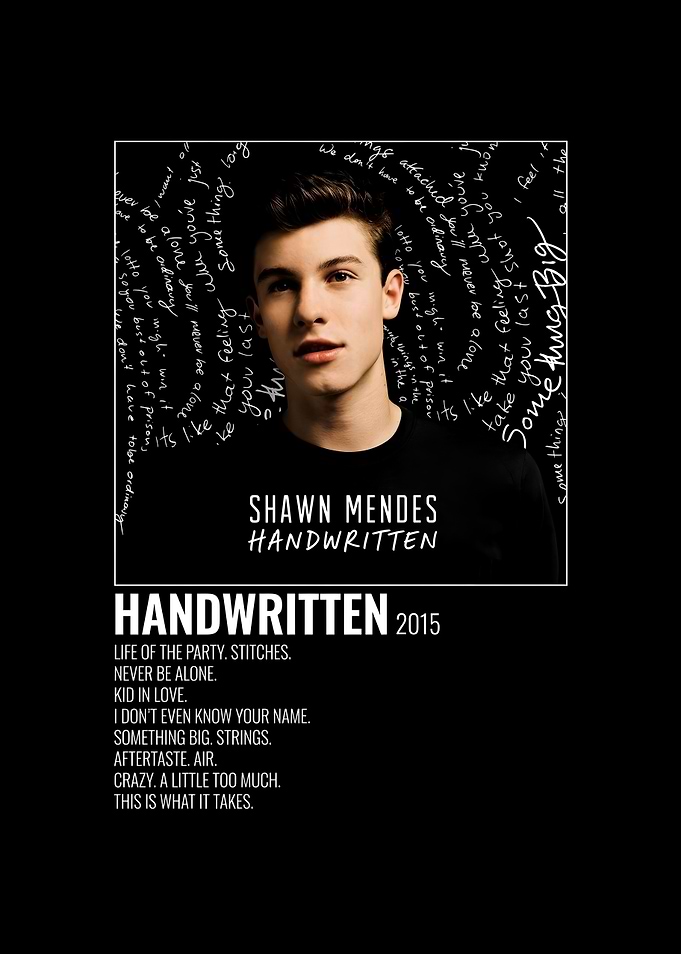 Shawn Mendes Handwritten Album Poster