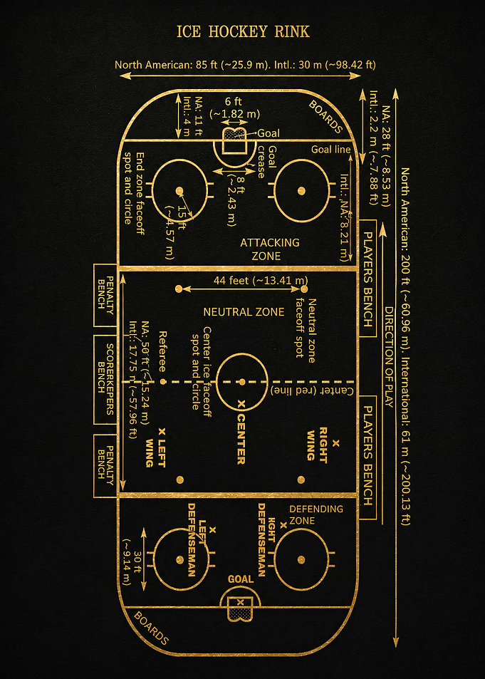 Ice Hockey Rink Blueprint Diagram