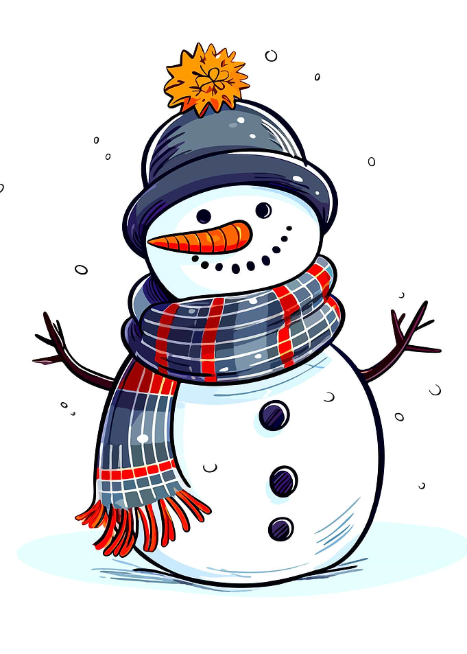 Cheerful Cartoon Snowman Illustration