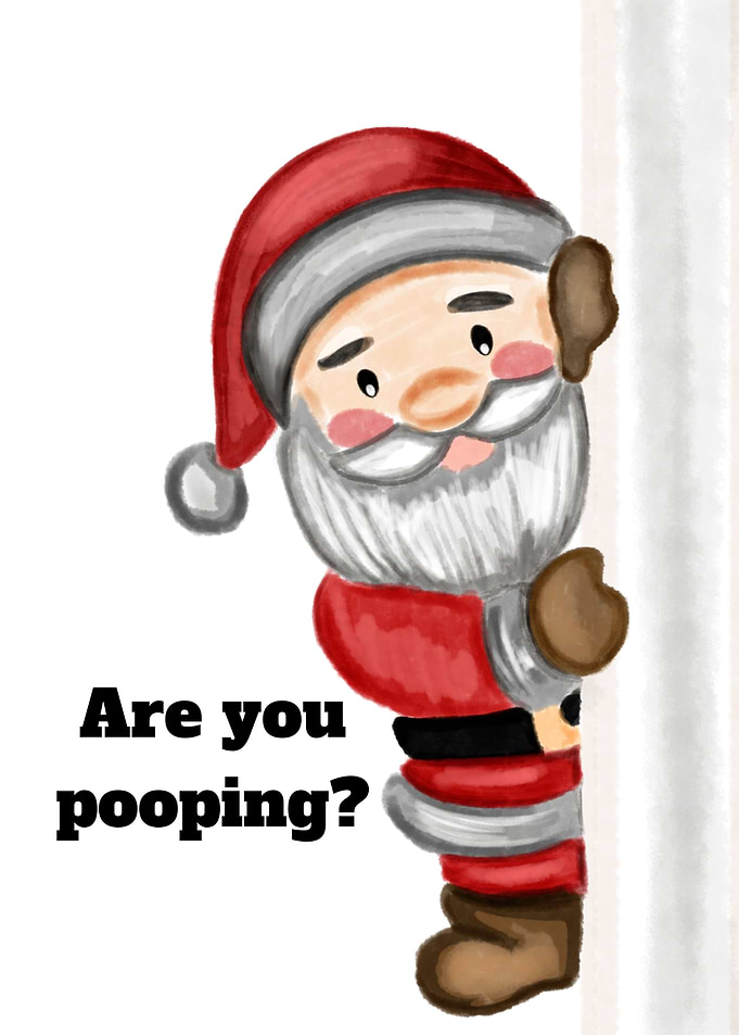 Funny Santa Claus Bathroom Sign