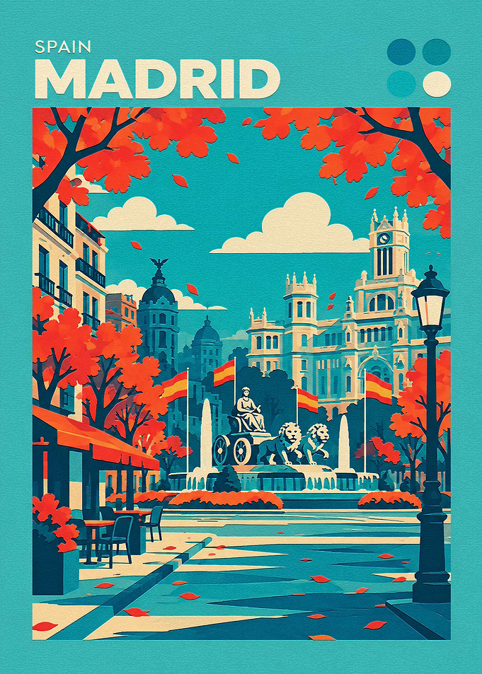 Madrid Spain Travel Poster Art