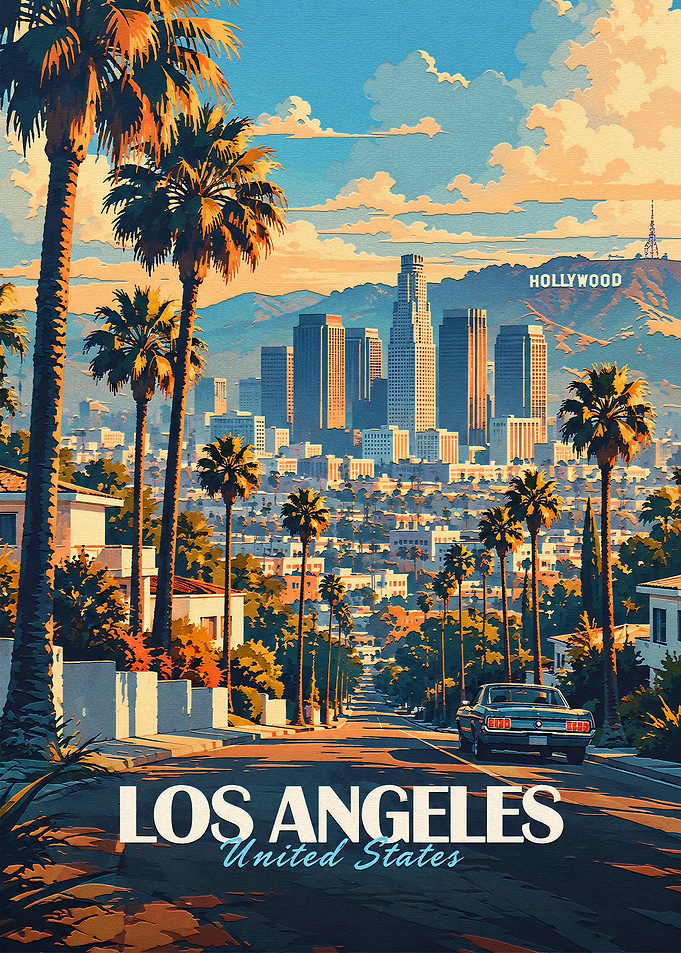 Vintage Los Angeles Travel Poster