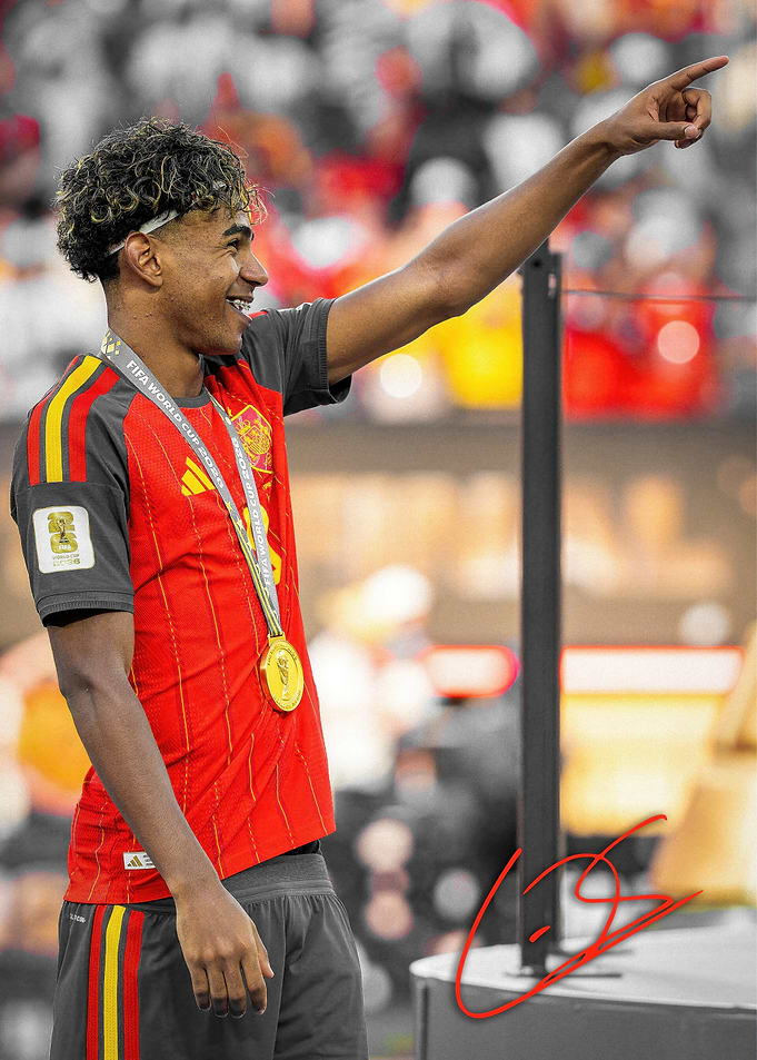 Lamine Yamal Celebrating Victory