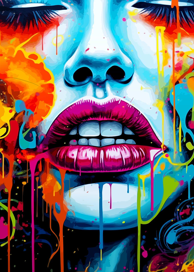 Vibrant Abstract Pop Art Face