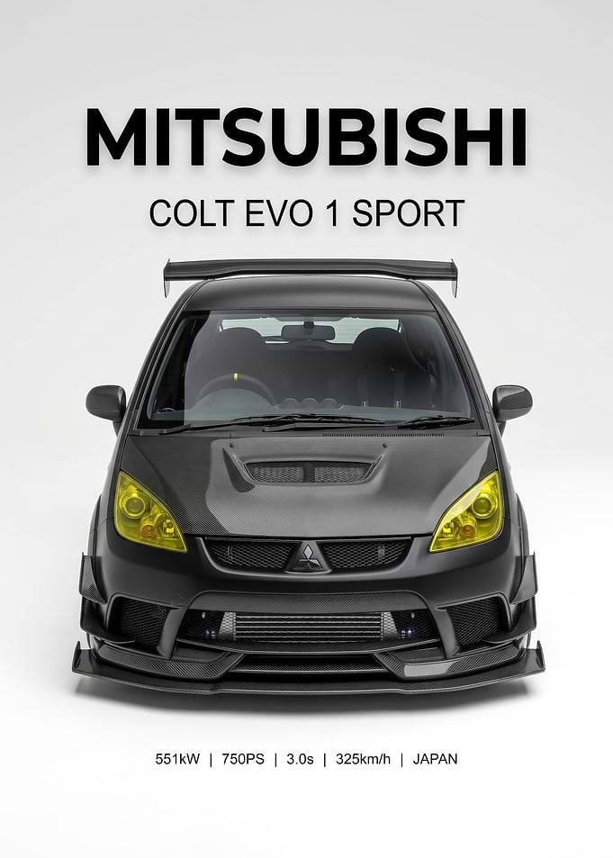 white background minimalist Colt Evo 1 black Sport Poster