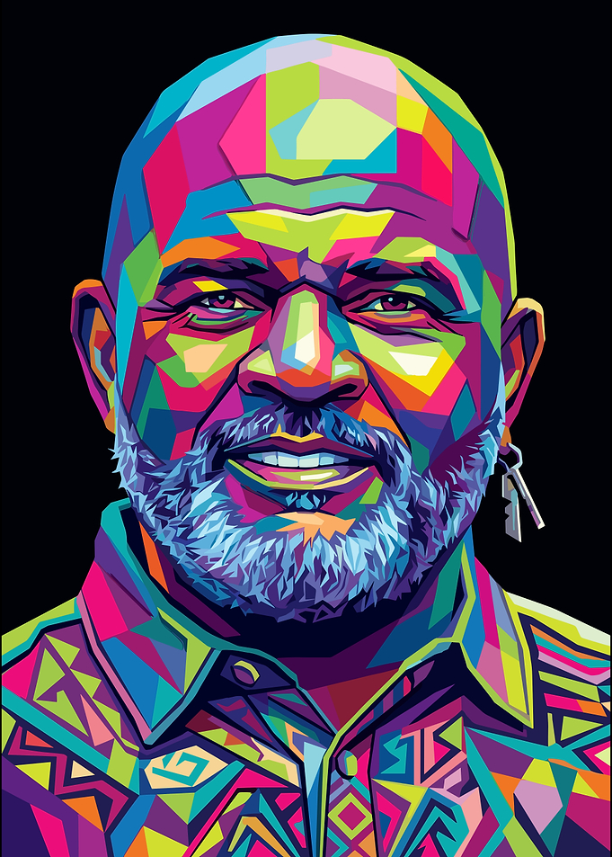 Colorful Geometric Portrait of Lawrence Taylor