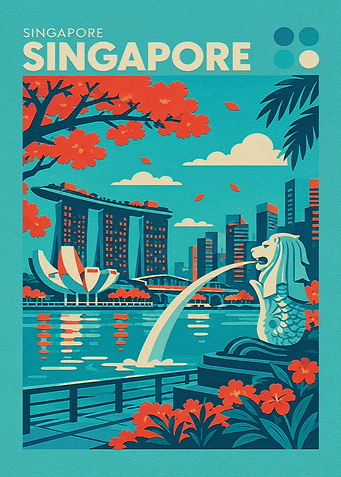 Singapore Travel Poster Art