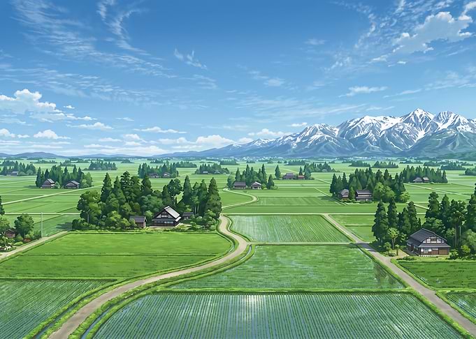 Serene Japanese Rural Landscape