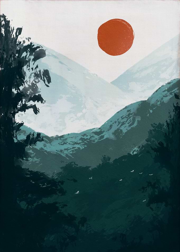 Minimalist Mountain Landscape