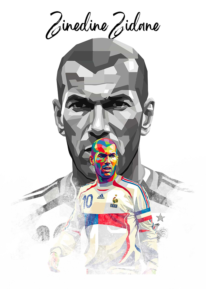 Zinedine Zidane Pop Art Portrait