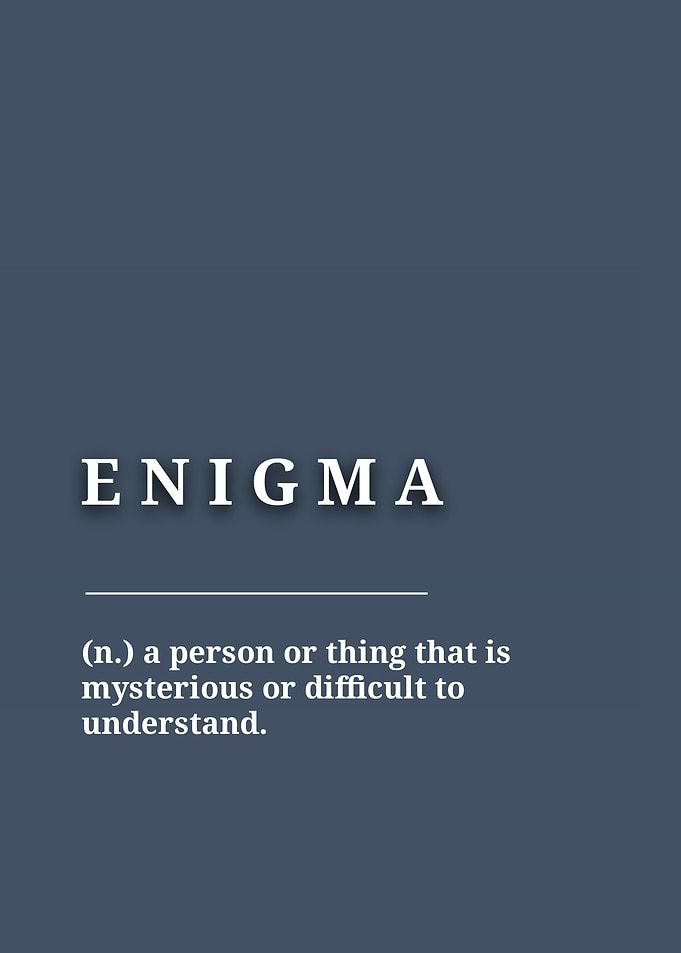 Enigma Definition Minimalist Poster