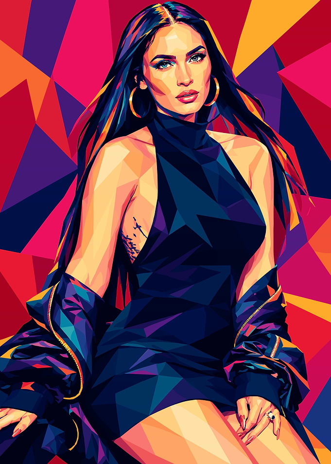 Megan Fox Low Poly Pop Art